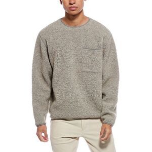 Todd Snyder Mens  Sherpa Wool-Blend Crewneck Sweatshirt, Grey